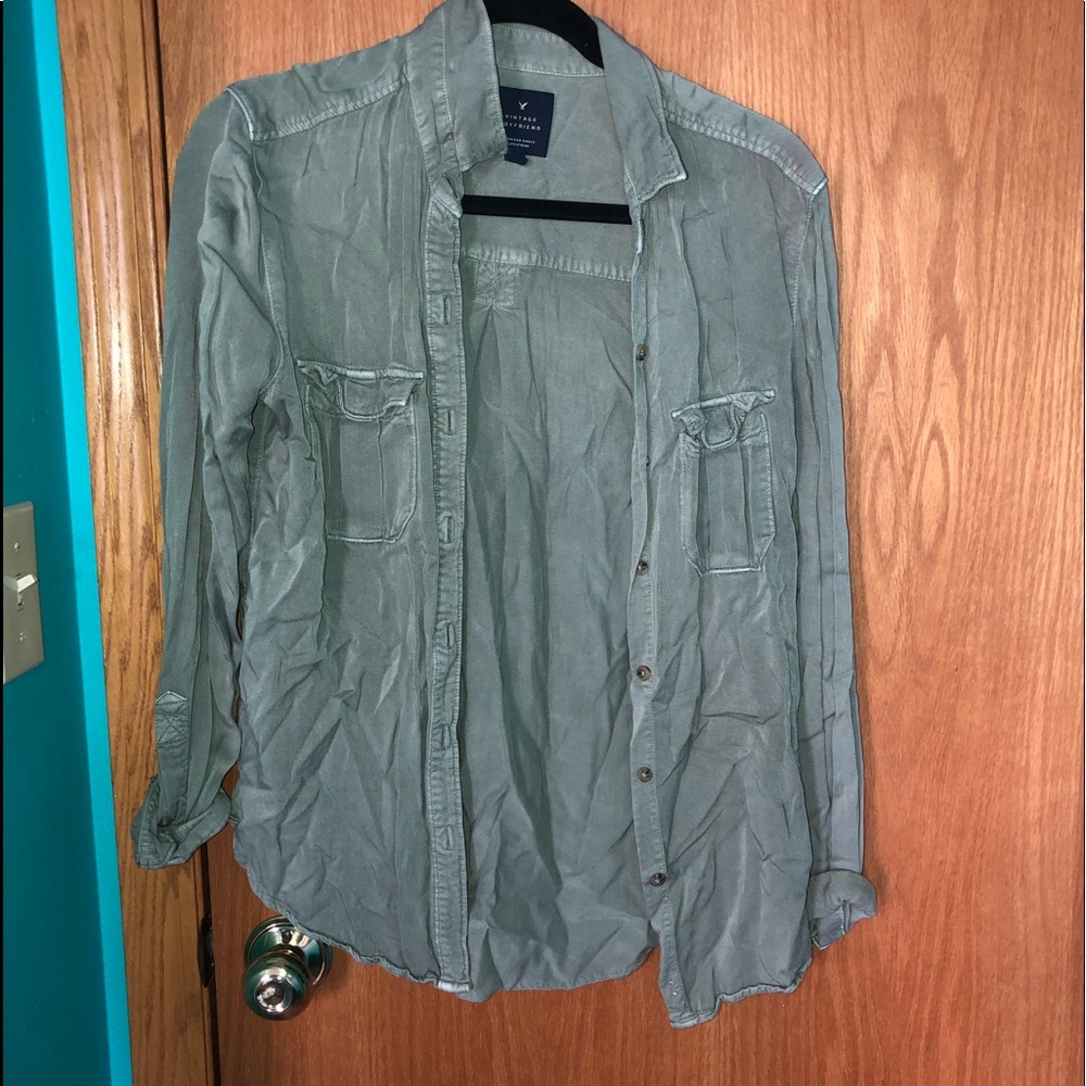 long sleeve button up top